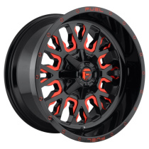 Fuel 1PC Stroke 18X9 ET-12 8X165.1 125.10 Gloss Black Red Tinted Clear Fälg